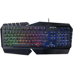 Tastatura gaming Andor, iluminare rainbow, carcasa metalica, design ergonomic, Negru