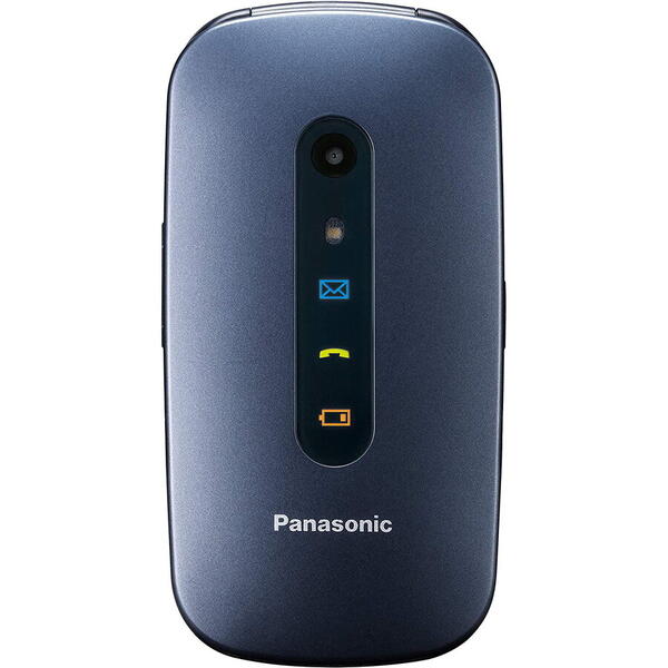 Telefon Panasonic, KX-TU456EXCE, 2 GB, buton SOS, Dual SIM, Albastru