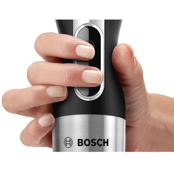 Blender de mana Bosch ErgoMixx MS6CM4160, 800 W, otel inoxidabil