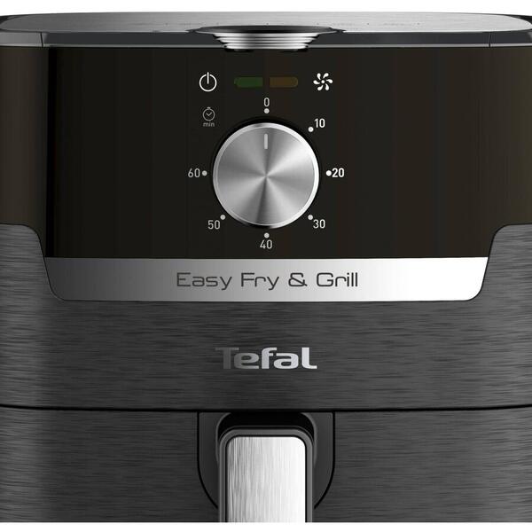 Airfryer Tefal Easy Fry & Grill EY501815, 1400W, functie grill, temperatura ajustabila, capacitate 4.2L, negru-argintiu