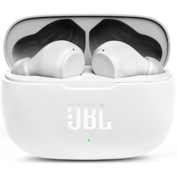 Casti audio in-ear JBL Wave 200TWS, True Wireless, Bluetooth, Deep Bass, IPX2, Touch Control, Alb