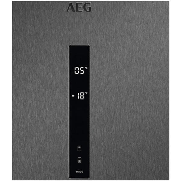 Combina frigorifica AEG RCB646E3MB, 461 l, NoFrost, Touch control, Clasa E, H 192 cm, Inox Negru