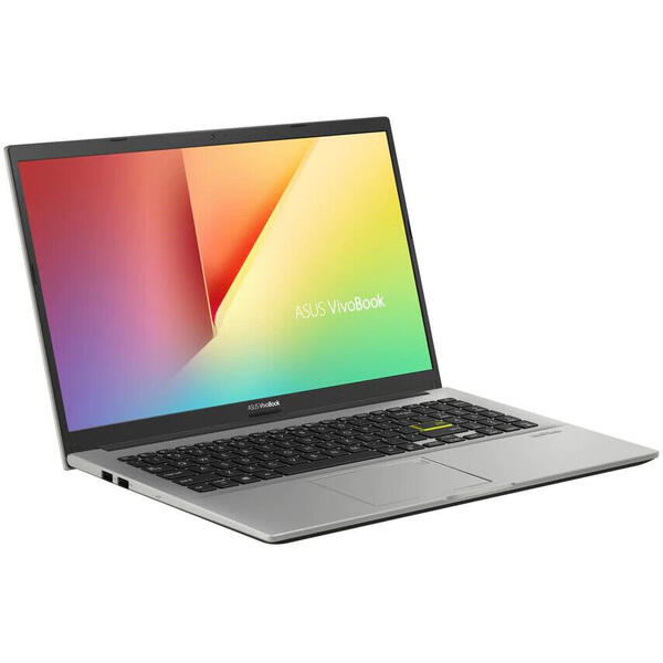 Laptop ASUS Vivobook 15 X513EA cu procesor Intel® Core™ i7-1165G7, 15.6", Full HD, 8GB, 512GB SSD, Intel Iris Xᵉ Graphics, No OS, Spangle Silver