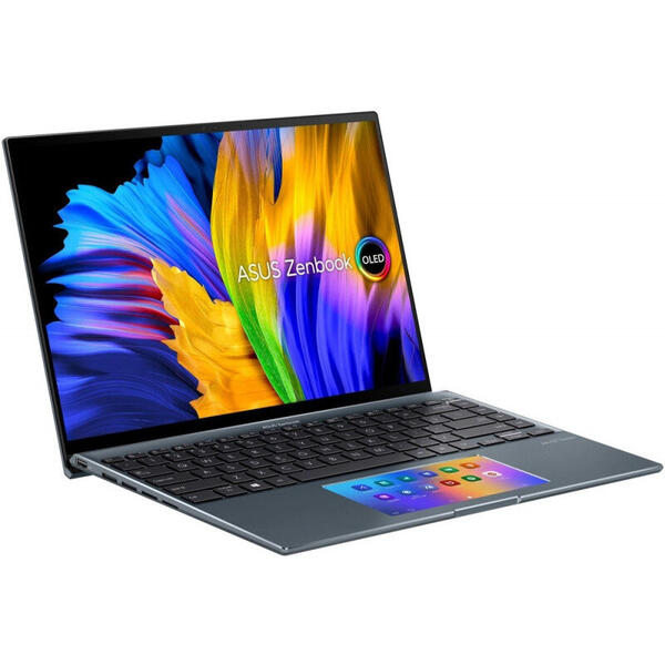 Ultrabook ASUS 14'' Zenbook 14X OLED UX5400EG, 2.8K Touch 90Hz, Procesor Intel® Core™ i7-1165G7 (12M Cache, up to 4.70 GHz, with IPU), 16GB DDR4X, 1TB SSD, GeForce MX 450 2GB, Win 11 Home, Pine Grey