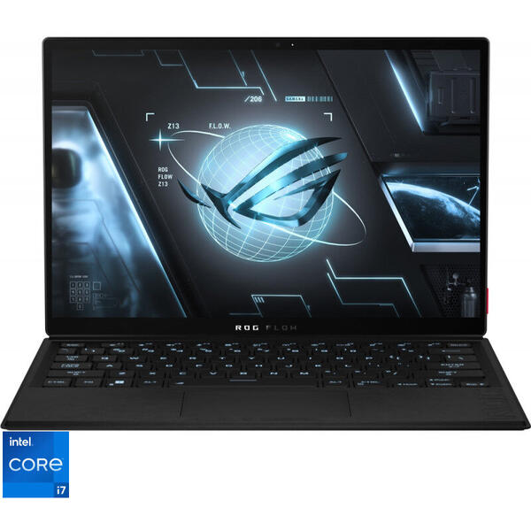 Laptop ASUS Gaming 13.4'' ROG Flow Z13 GZ301ZC, WUXGA 120Hz Touch, Procesor Intel® Core™ i7-12700H (24M Cache, up to 4.70 GHz), 16GB DDR5, 512GB SSD, GeForce RTX 3050 4GB, Win 11 Home, Black