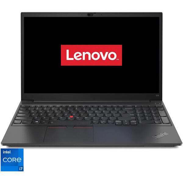 Laptop Lenovo 15.6'' ThinkPad E15 Gen 2, FHD IPS, Procesor Intel® Core™ i7-1165G7 (12M Cache, up to 4.70 GHz, with IPU), 16GB DDR4, 512GB SSD, Intel Iris Xe, No OS, Black