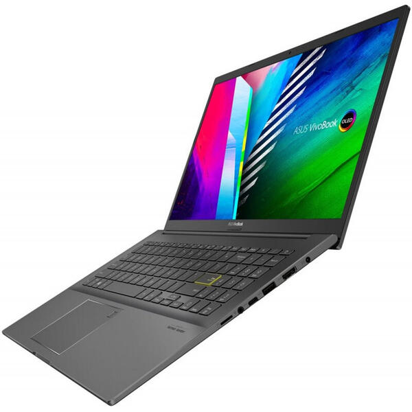 Laptop ASUS 15.6'' VivoBook 15 OLED M513UA, FHD, Procesor AMD Ryzen™ 7 5700U (8M Cache, up to 4.3 GHz), 8GB DDR4, 512GB SSD, Radeon, No OS, Indie Black