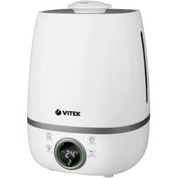 Umidificator de aer VITEK VT-2332, Rezervor 4l, Acoperire 25mp, Umidificare 300 ml/h, indicatie temperatura, Led, Alb