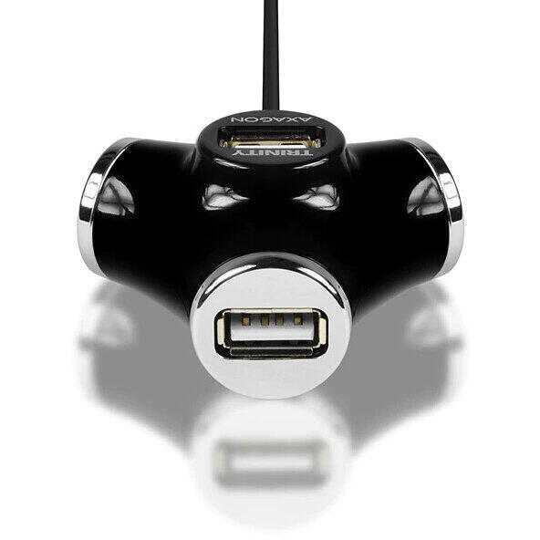 Hub USB Axagon Trinity HUE-X3B, 4x USB 2.0, Negru