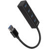 HUB USB AXAGON HUE-M1A, 4x USB3.2 Gen 1, metalic, cablu USB-A 20 cm