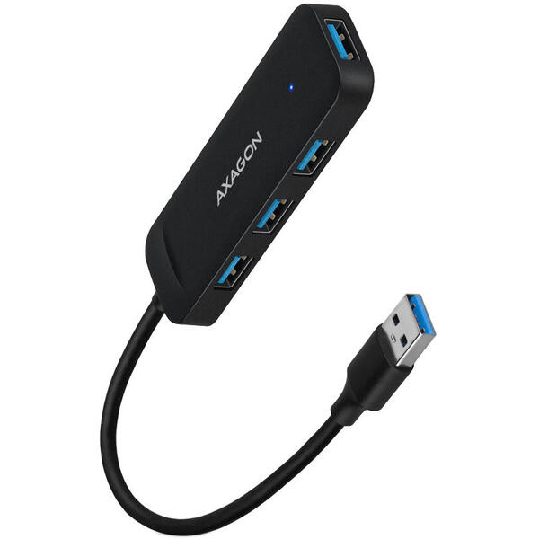 Hub USB AXAGON HUE-L1A, 4x USB 3.2 Gen1, Cablu USB-A 20 cm