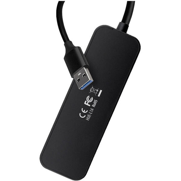 Hub USB AXAGON HUE-L1A, 4x USB 3.2 Gen1, Cablu USB-A 20 cm