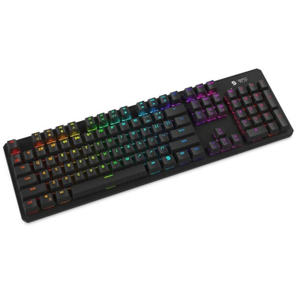 Tastatura gaming mecanica SPC Gear GK540 Magna, iluminare RGB, software macro, switch Kailh Red, Negru