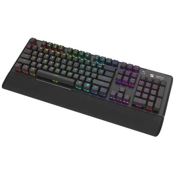 Tastatura gaming mecanica SPC Gear GK550 Omnis, iluminare RGB, sasiu metalic, switch Kailh Brown
