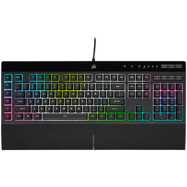 Tastatura gaming Corsair K55 PRO XT, iluminare RGB, butoane dedicate macro si multimedia, Negru