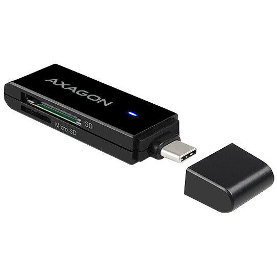Card reader Axagon CRE-S2C, USB-C 3.1, 2 in 1, SD, microSD, Negru
