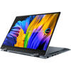 Laptop 2 in 1 ASUS Zenbook 14 Flip OLED UP5401EA cu procesor Intel® Core™ i7-1165G7, 14", 2.8K, 16GB, 512GB SSD, Intel Iris Xᵉ Graphics, Windows 11 Pro, Pine Grey