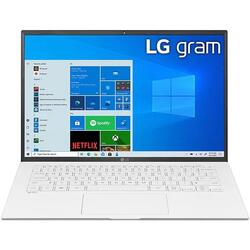 Laptop LG Gram 14Z90P, Intel Core i5-1135G7 pana la 4.2GHz, 14inch WUXGA, 8GB, SSD 256GB, Intel Iris Xe Graphics, Windows 10 Home, Alb