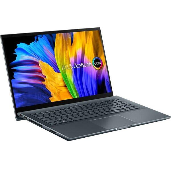 Laptop ASUS Zenbook Pro 15 OLED UM5500QE-KY204X, AMD Ryzen 7 5800H pana la 4.4GHz, 15.6inch Full HD Touch, 16GB ram, 1TB SSD, NVIDIA GeForce RTX 3050 Ti 4GB, Windows 11 Pro, Gri
