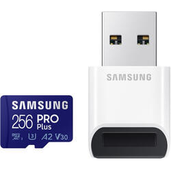 Card memorie Samsung PRO Plus + Cititor USB carduri micro-SDXC, MB-MD256KB/WW, 256GB