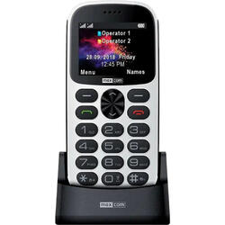 Telefon mobil MaxCom MM471, Dual SIM, White + stand incarcare