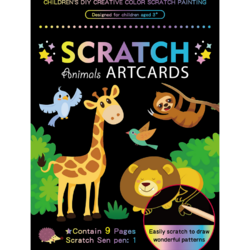 Set 9 planse razuibile Scratch ArtCards Bambinice, Animale