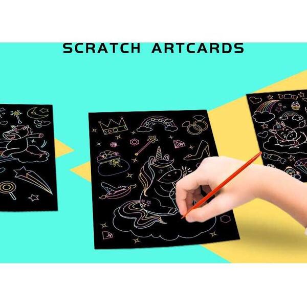Set 9 planse razuibile Scratch ArtCards Bambinice, Unicorni