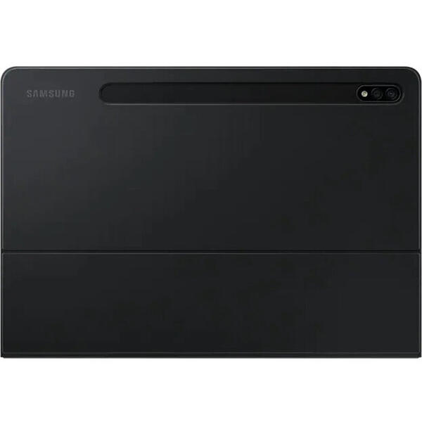 Husa de protectie Samsung Book Cover cu tastatura pentru Galaxy Tab S7+/Tab S7 FE/ Tab S8 Plus, 12.4", Negru