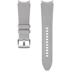 Galaxy Watch 4 / 4 Classic - Bratara Hybrid, cu cusatura (20mm, M/L), piele - Argintiu