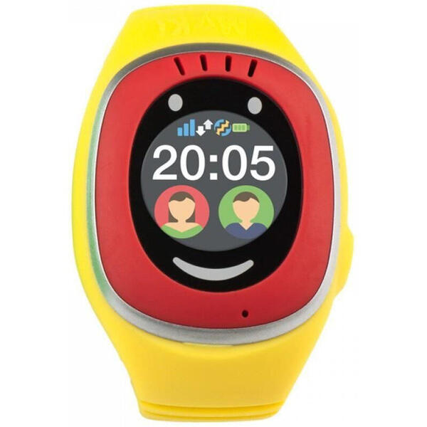 MyKi Smartwatch Touch de urmarire si localizare GPS/GSM pentru copii, Rosu Galben