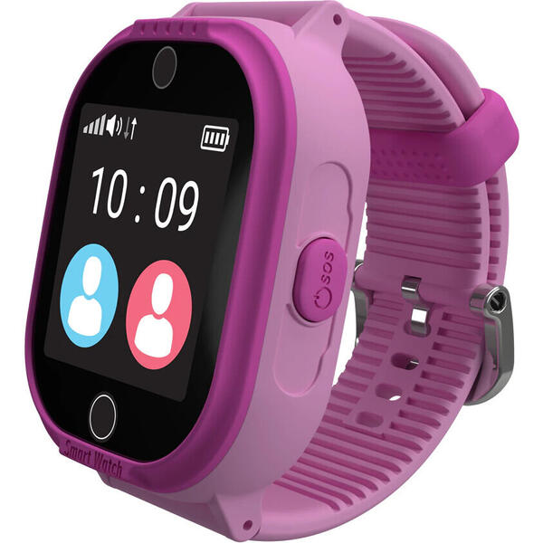 MyKi Smartwatch Watch 4 Lite cu tripla localizare (LBS, GPS, Wi-Fi), impermeabil, Roz