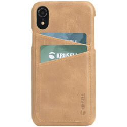 Husa de protectie Krusell Sunne Cover 2 Card pentru Apple iPhone XR, Leather Vintage Nude