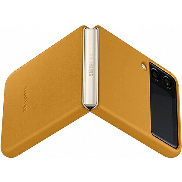Carcasa pentru SAMSUNG Galaxy Z Flip3, EF-VF711LYEGWW, piele, galben mustar