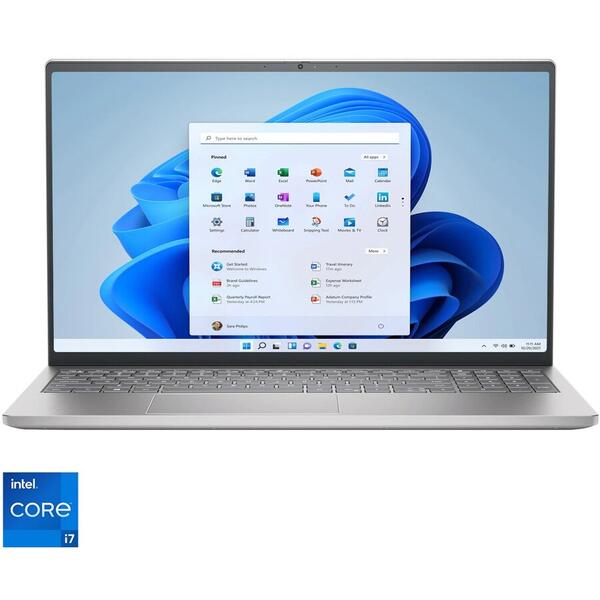 Laptop Dell Inspiron 7510 cu procesor Intel Core i7- 11800H, 15.6inch Full HD, 16GB RAM, 1TB SSD, NVIDIA GeForce RTX 3050 Ti 4GB, Windows 11 Home, Argintiu