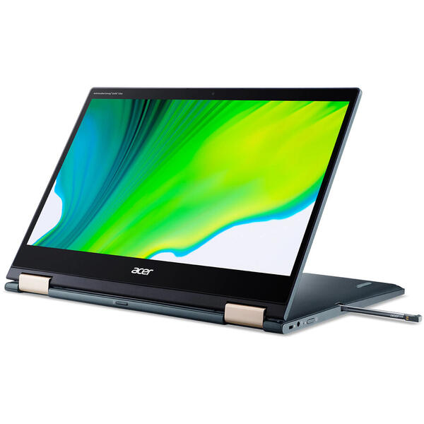 Laptop 2 in 1 Acer Spin 7 SP714-61NA cu procesor Qualcomm Snapdragon SC8180XP, 14", Full HD, Touch, 8GB, 512GB SSD, Windows 10 Pro, Blue