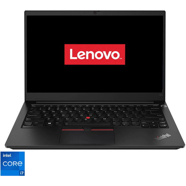 Laptop ultraportabil Lenovo Thinkpad E14 Gen 2 cu procesor Intel® Core™ i7-1165G7 pana la 4.70 GHz, 14", Full HD, 16GB, 512GB SSD, Intel UHD Graphics, Free DOS, Black