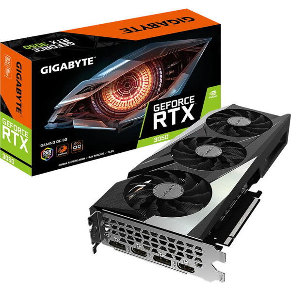 Placa video GIGABYTE GeForce RTX 3050 GAMING OC LHR 8GB GDDR6 128-bit