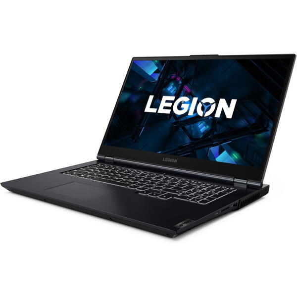 Laptop Lenovo Gaming 17.3'' Legion 5 17ITH6, FHD IPS 144Hz, Procesor Intel® Core™ i5-11400H (12M Cache, up to 4.50 GHz), 16GB DDR4, 1TB HDD + 256GB SSD, GeForce RTX 3050 4GB, No OS, Phantom Blue