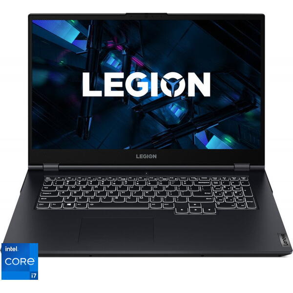 Laptop Lenovo Gaming 17.3'' Legion 5 17ITH6H, FHD IPS 144Hz, Procesor Intel® Core™ i5-11400H (12M Cache, up to 4.50 GHz), 8GB DDR4, 512GB SSD, GeForce RTX 3060 6GB, No OS, Phantom Blue