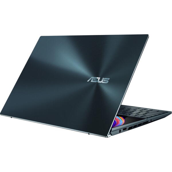 Ultrabook ASUS 15.6'' ZenBook Pro Duo 15 OLED UX582ZM, UHD OLED Touch, Procesor Intel® Core™ i7-12700H (24M Cache, up to 4.70 GHz), 32GB DDR5, 1TB SSD, GeForce RTX 3060 6GB, Win 11 Pro, Celestial Blue