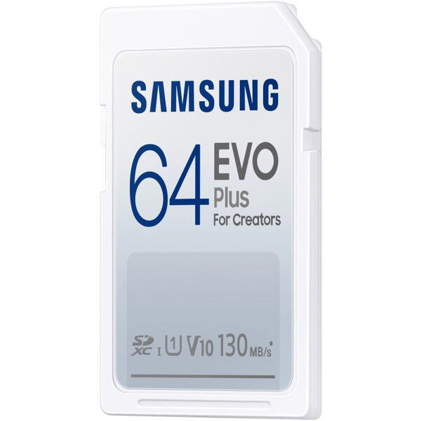 Card Samsung EVO Plus for Creators R130 SDXC 64GB UHS-I U1 Clasa 10