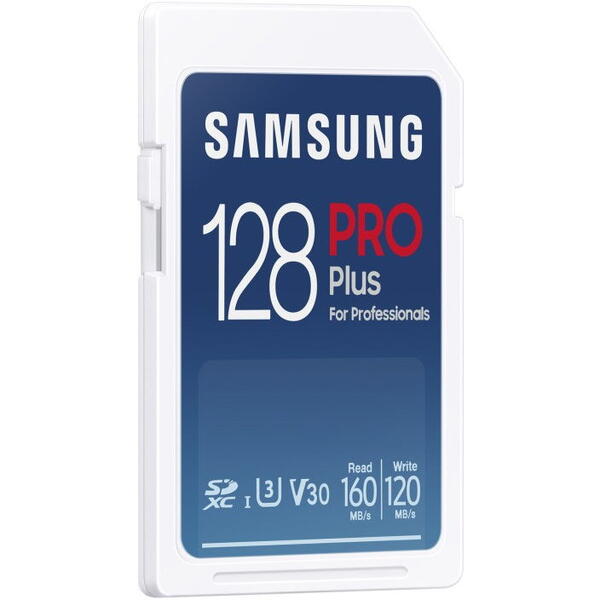 Card de memorie Samsung Full SD, PRO Plus, 128GB, 160MB/s + adaptor