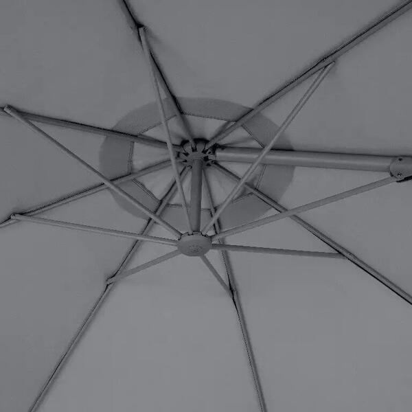 OEM Umbrela pentru terasa si gradina, gri, diametru 350 cm