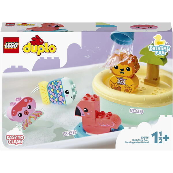 LEGO® DUPLO - Prima mea distractie la baie: Insula animalelor plutitoare 10966, 20 piese