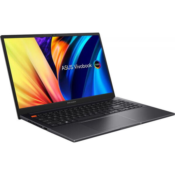 Laptop ASUS 15.6'' Vivobook S 15 OLED M3502QA, 2.8K 120Hz, Procesor AMD Ryzen™ 7 5800H (16M Cache, up to 4.4 GHz), 16GB DDR4, 1TB SSD, Radeon, No OS, Indie Black