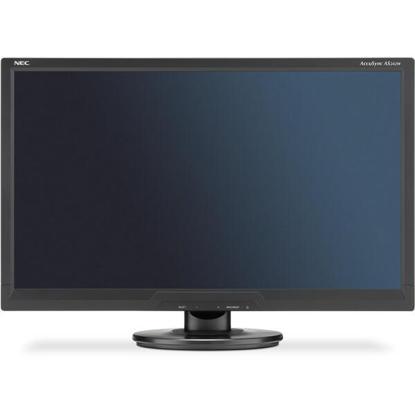 Monitor LED NEC AccuSync 24", Full HD, DVI, VGA, AS242W, Negru