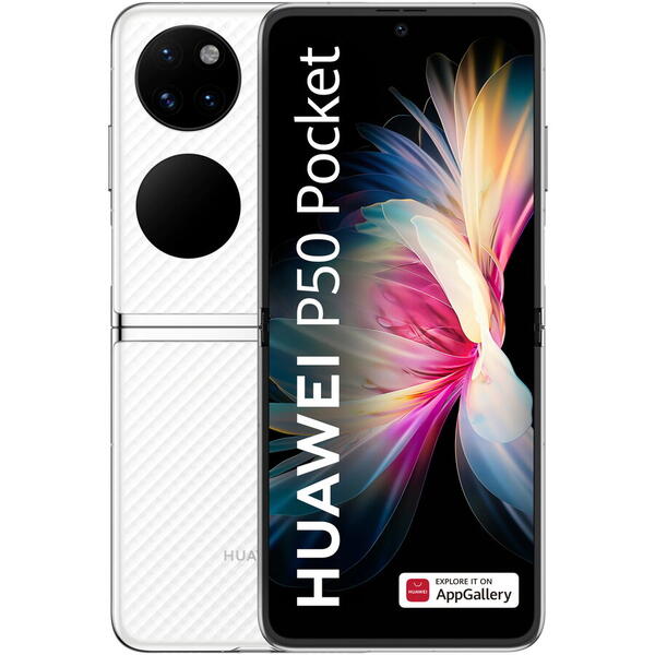 Telefon mobil Huawei P50 Pocket, 8GB RAM, 256 GB, 4G, White