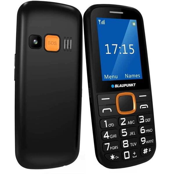 Telefon mobil Blaupunkt BS 04, 2G, Negru-Portocaliu