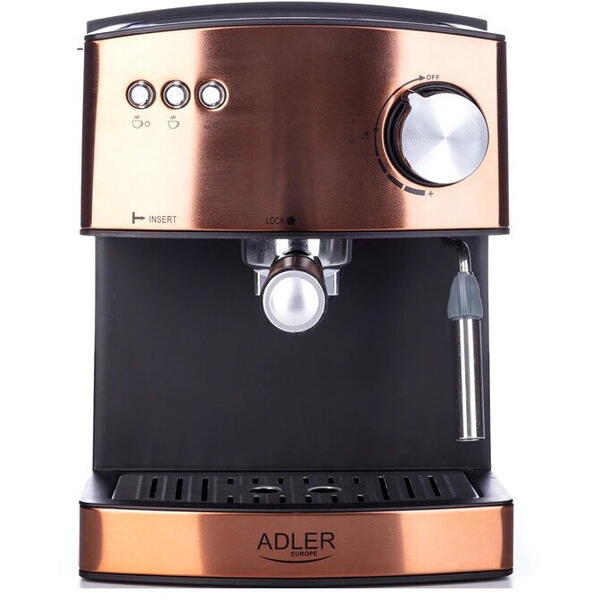 Espressor profesional ADLER AD 4404cr, 850W, 15 bar, 1.6l, Aramiu