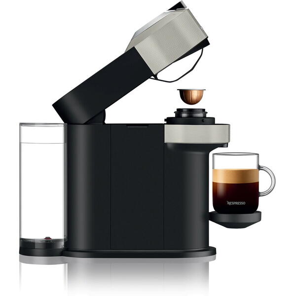 Espressor Nespresso by Krups XN910B10 Vertuo Next, 1500W, Tehnologie de extractie Centrifuzie, Conectare la telefon, 1.1L, Gri